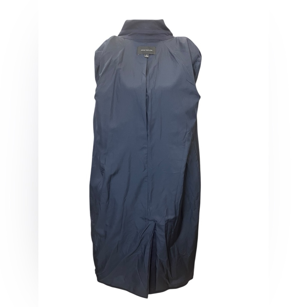 Ann Taylor Navy Double-Breasted Belted Trench Coat – Women’s Medium - Picture 10 of 15
